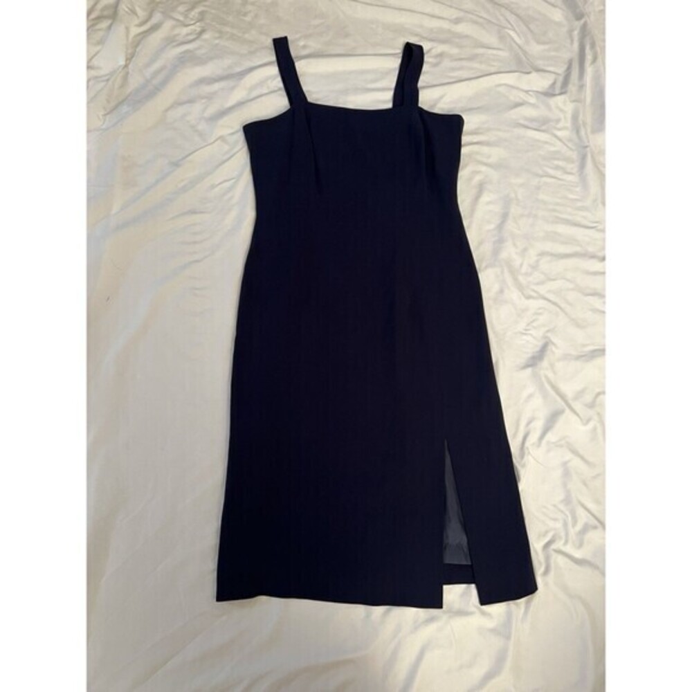 Lauren Ralph Lauren Dress Women 4 Blue Floral  Cotton Party Slit Fitted‎
